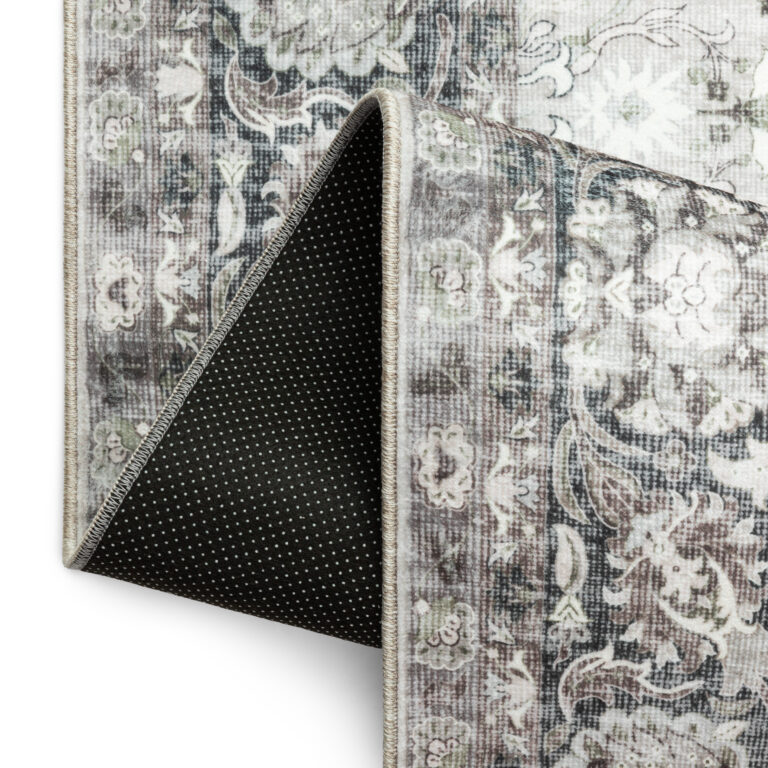 Tappeto Ispahan Grigio Floreale Antiscivolo