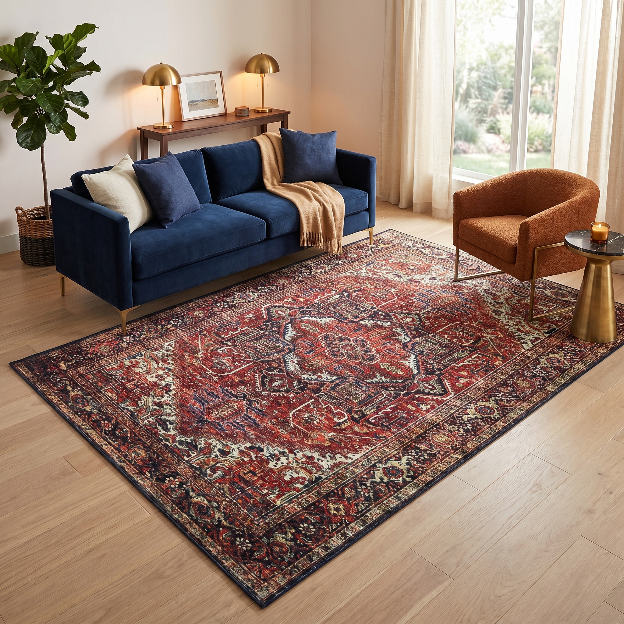 Tappeto Ispahan Bordeaux Tradizionale Antiscivolo