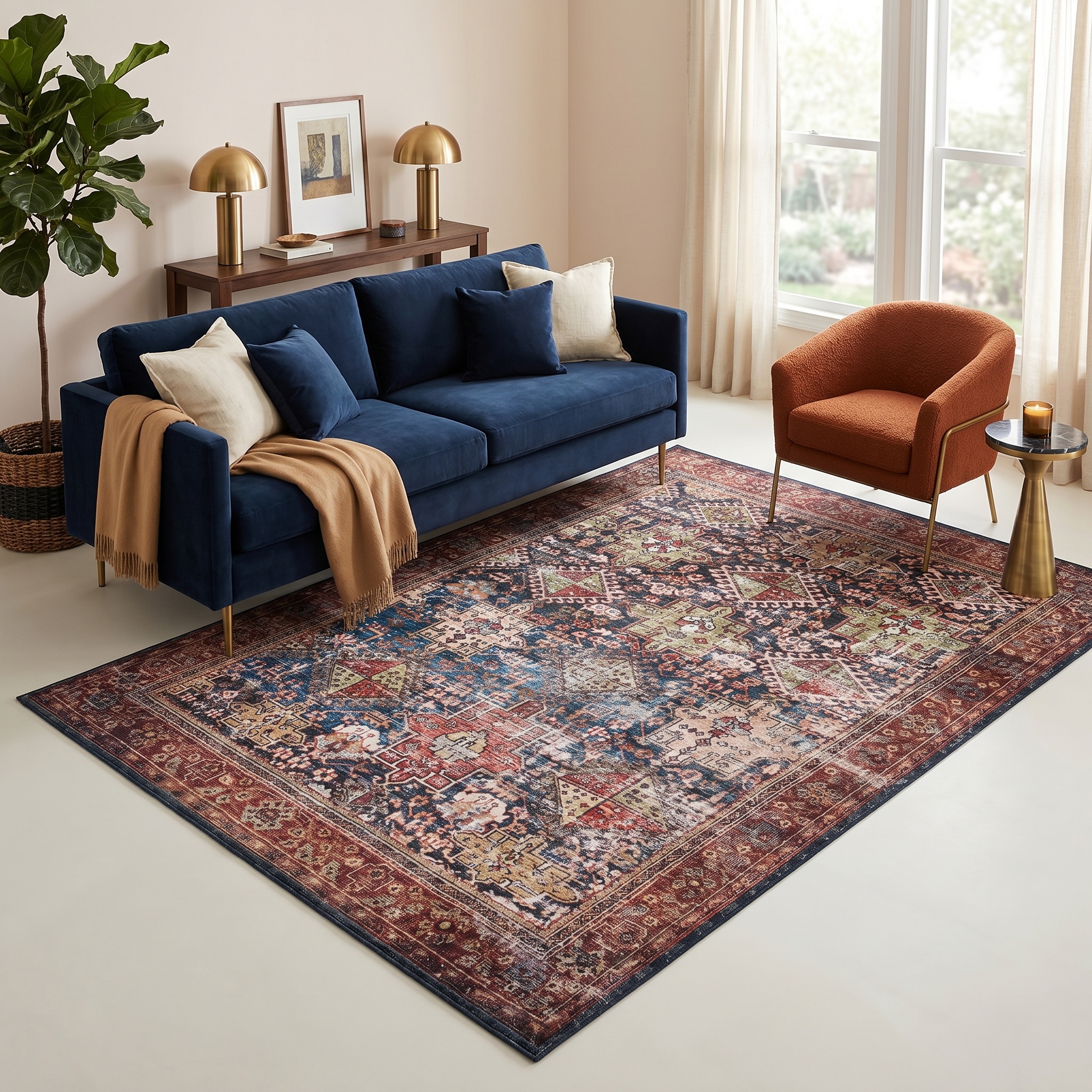 Tappeto Ispahan Multicolore Tradizionale Antiscivolo