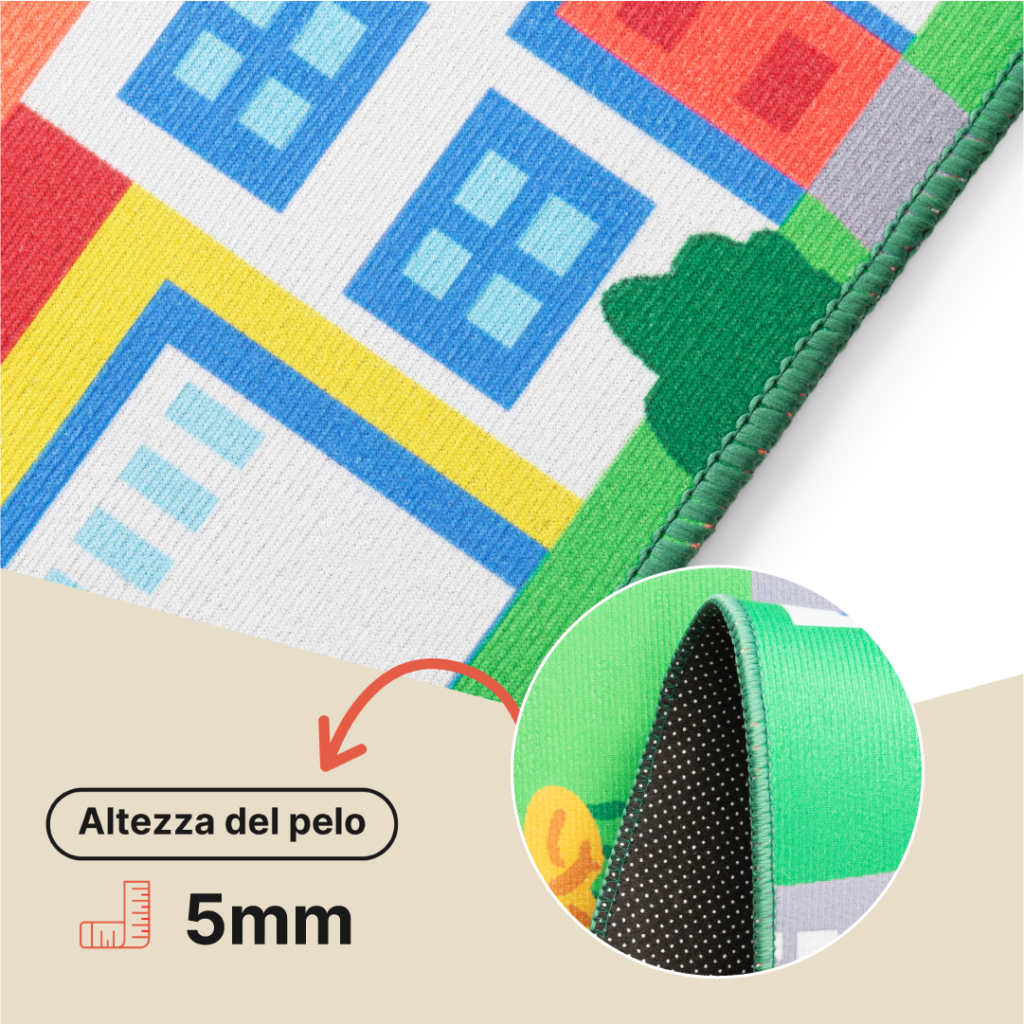 Tappeto Bambini Joy Verde Città Antiscivolo