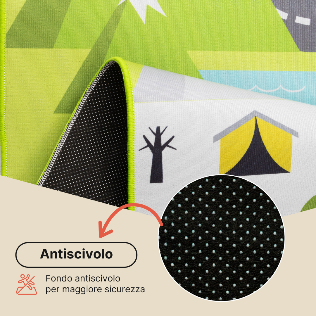 Tappeto Bambini Joy Verde Strada Antiscivolo