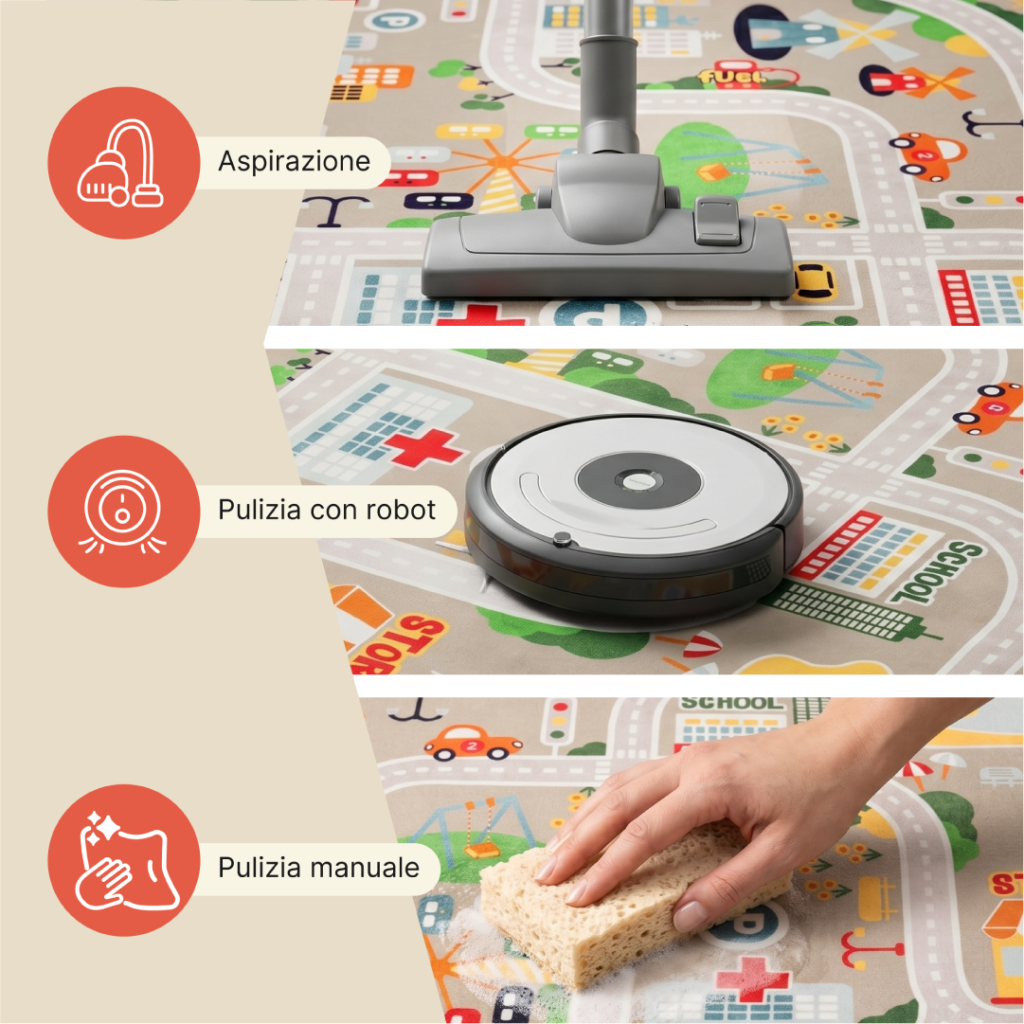 Tappeto Bambini Joy Beige Città Antiscivolo