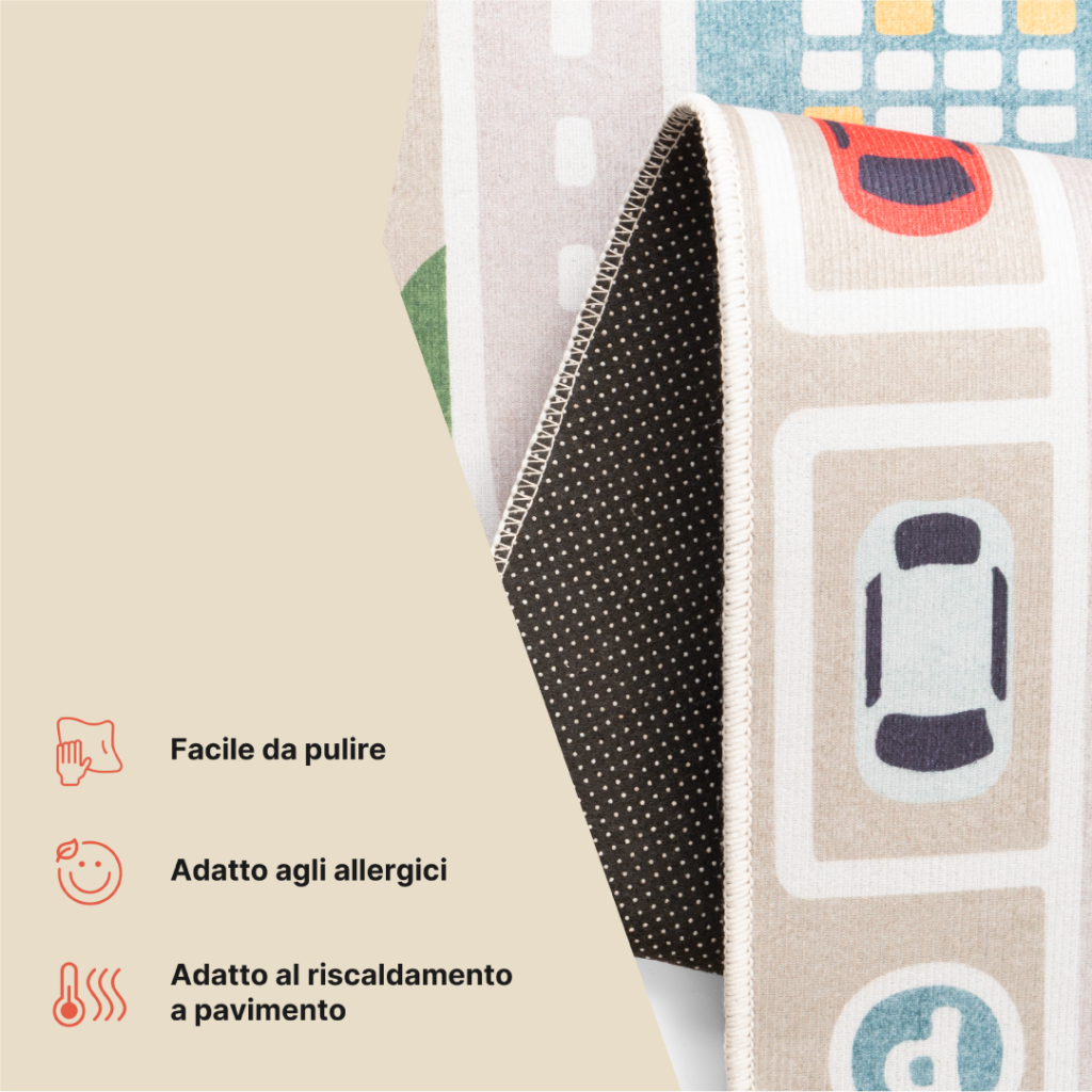 Tappeto Bambini Joy Beige Città Antiscivolo