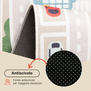 Tappeto Bambini Joy Beige Città Antiscivolo