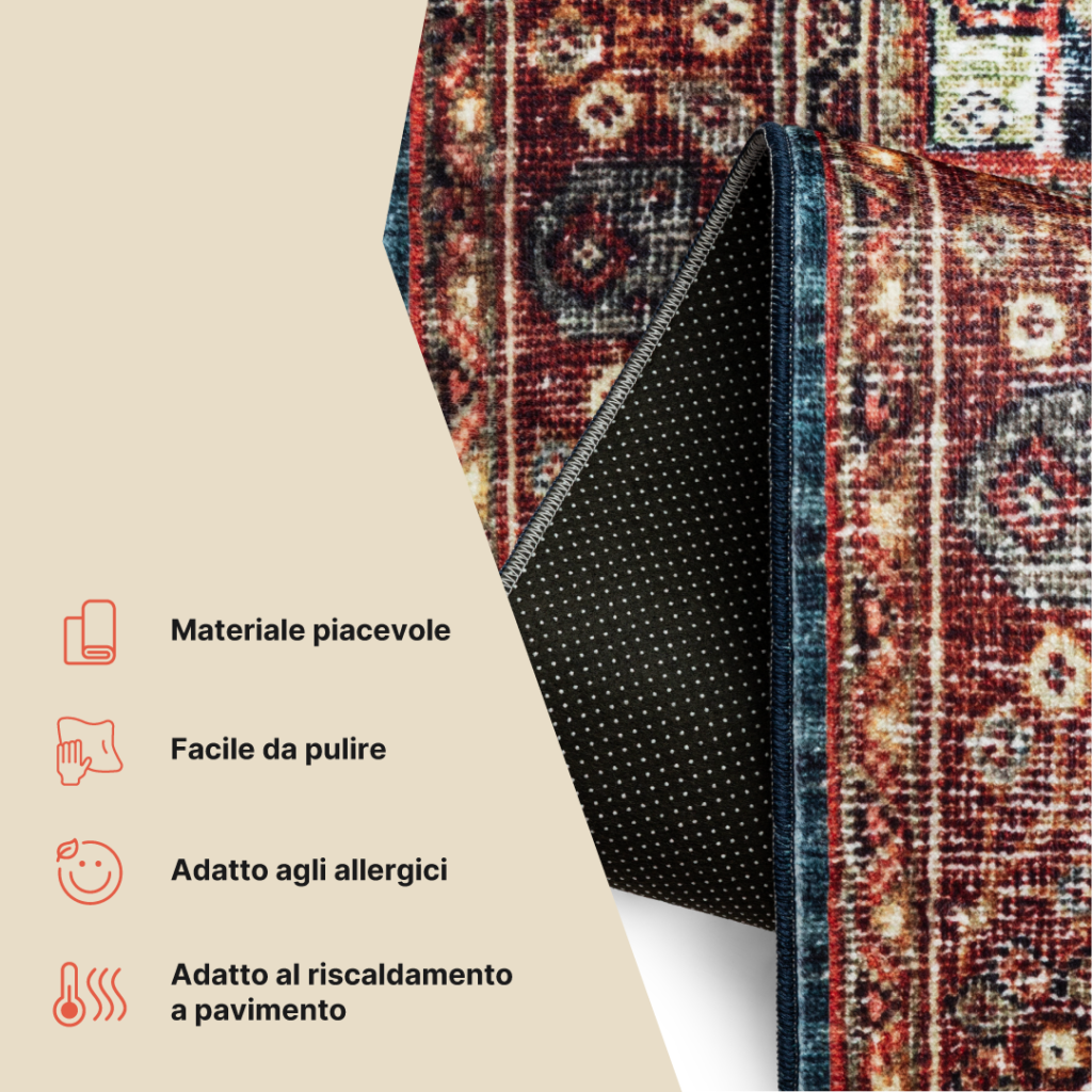 Tappeto Ispahan Multicolore Tradizionale Antiscivolo