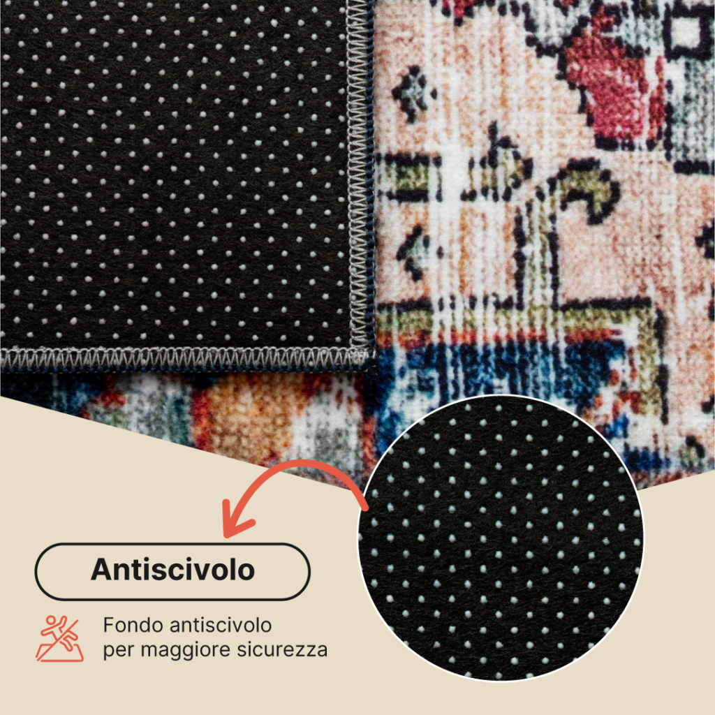 Tappeto Ispahan Multicolore Tradizionale Antiscivolo