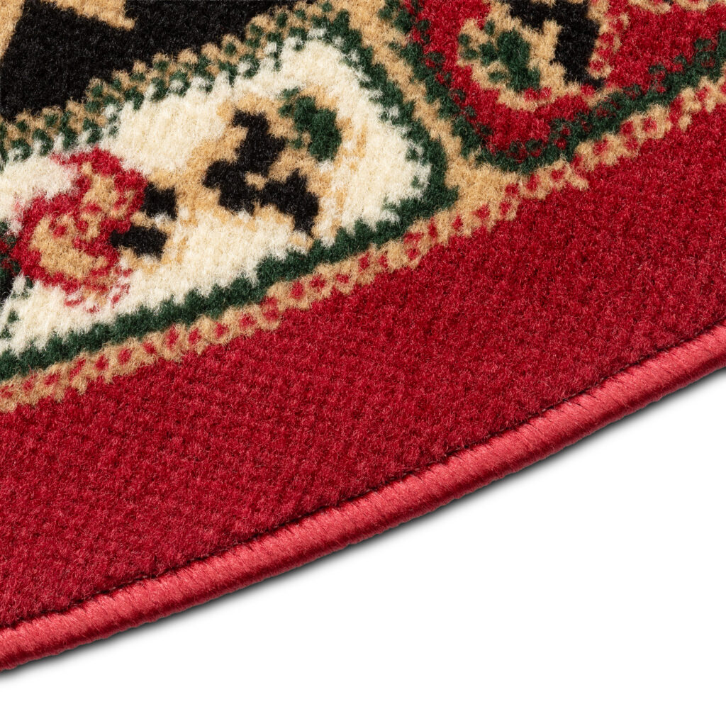 Tappeto Atlas Rotondo Rosso Beige Tradizionale Medaglione