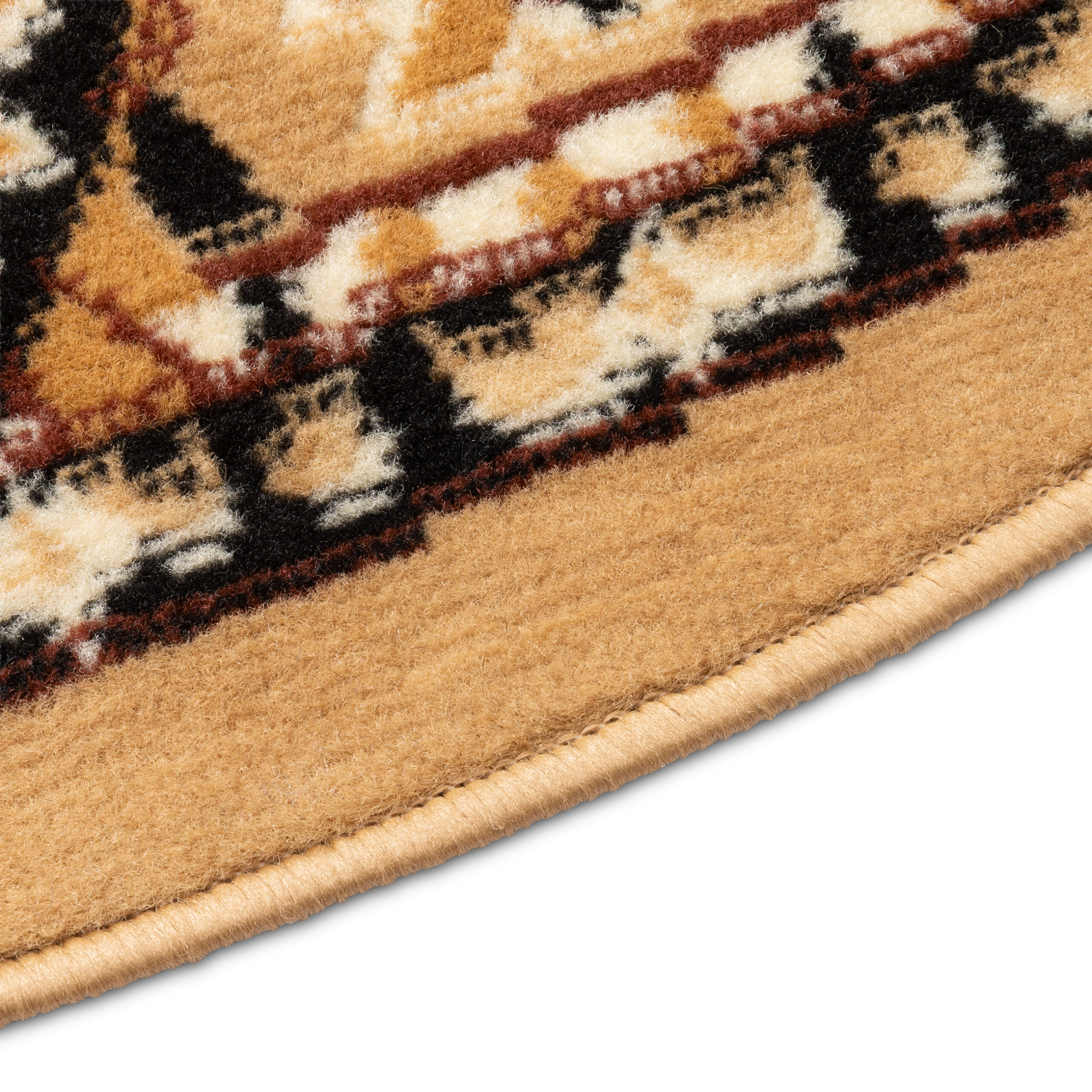 Tappeto Atlas Rotondo Beige Marrone Tradizionale Medaglione