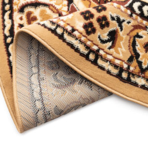 Tappeto Atlas Rotondo Beige Marrone Tradizionale Medaglione