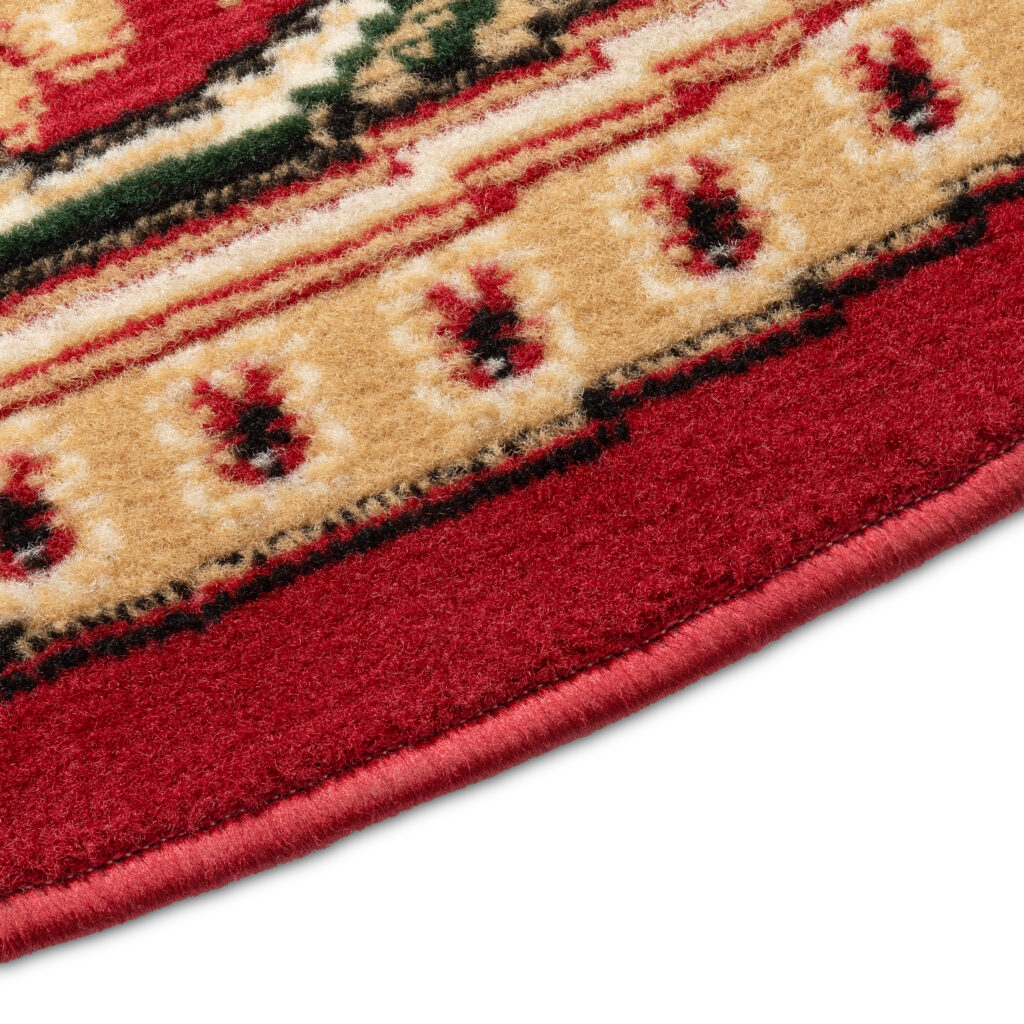 Tappeto Atlas Rotondo Rosso Crema Tradizionale Medaglione