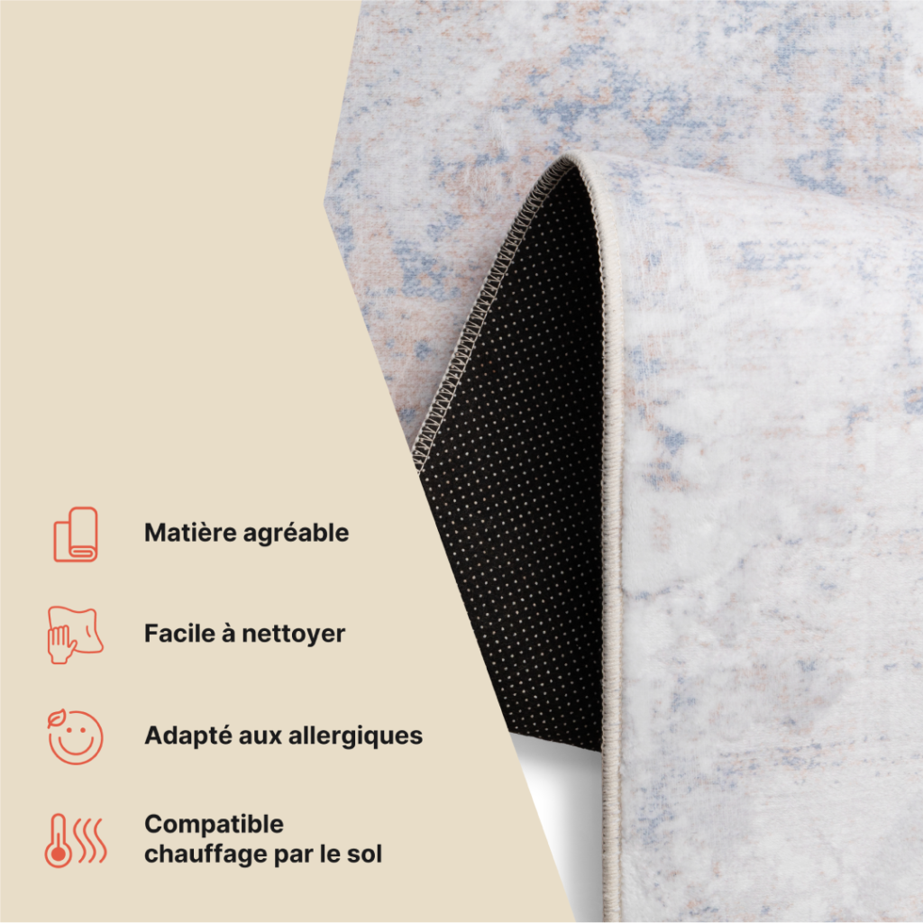 Tappeto Ash Grigio Beige Misto Antiscivolo