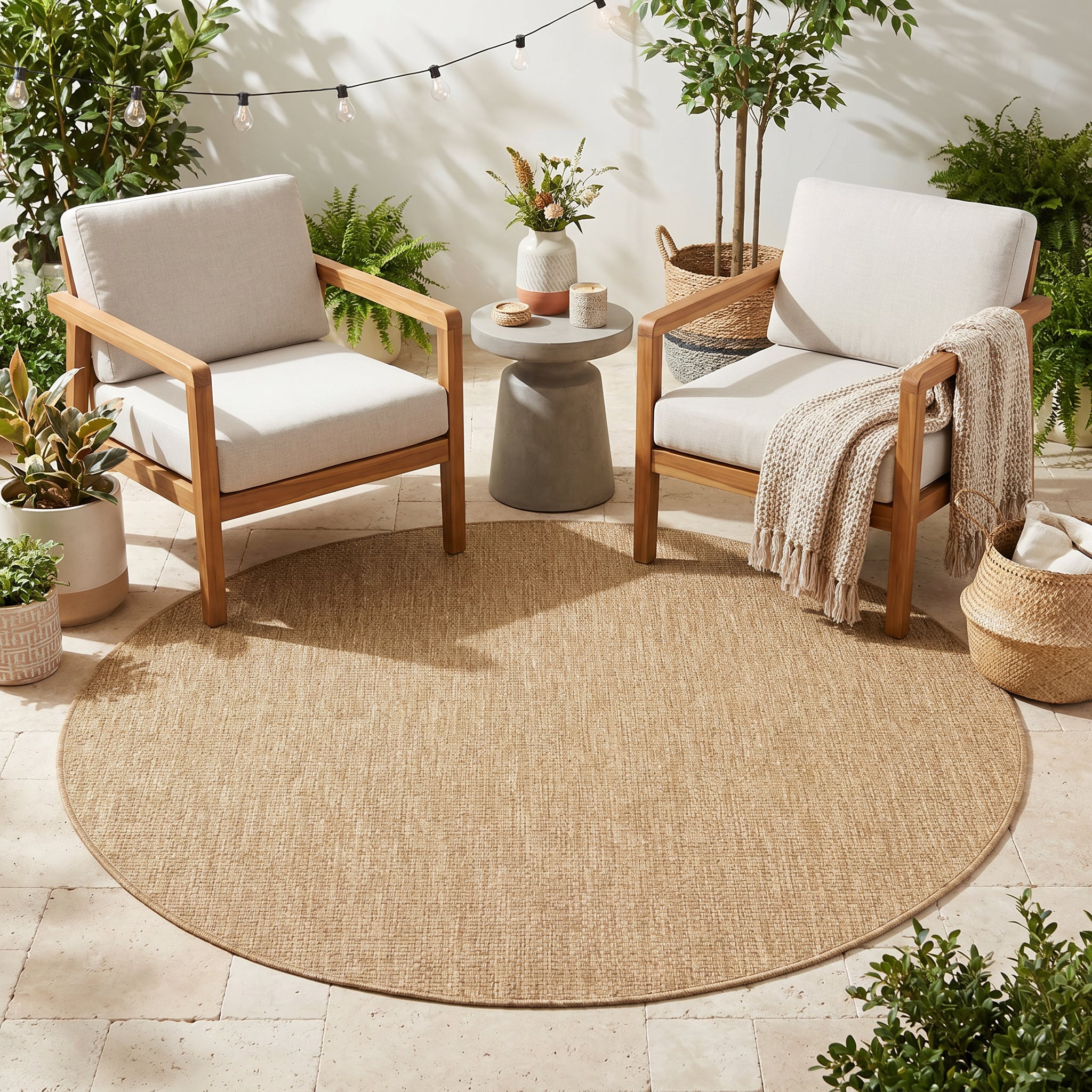 Tappeto da Esterno Yucana Rotondo Beige