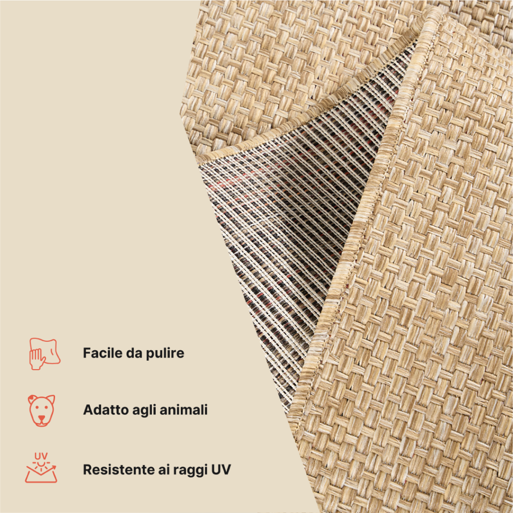 Tappeto da Esterno Yucana Quadrato Beige