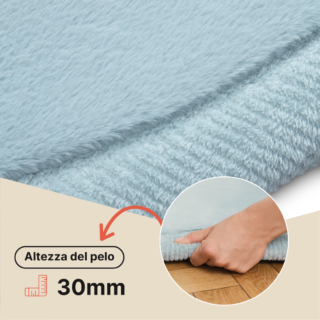 Tappeto Bambini Fluffin Rotondo Blu