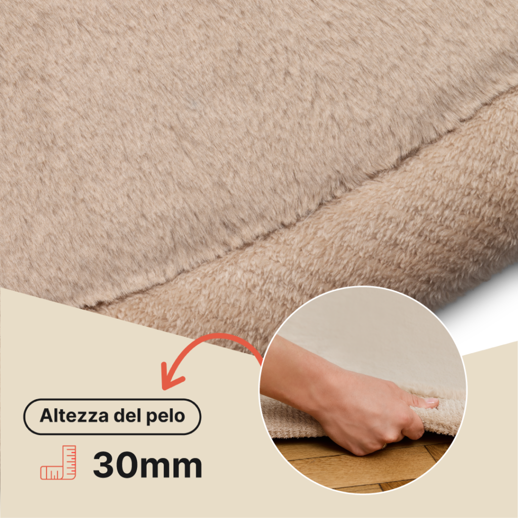 Tappeto Bambini Fluffin Rotondo Beige