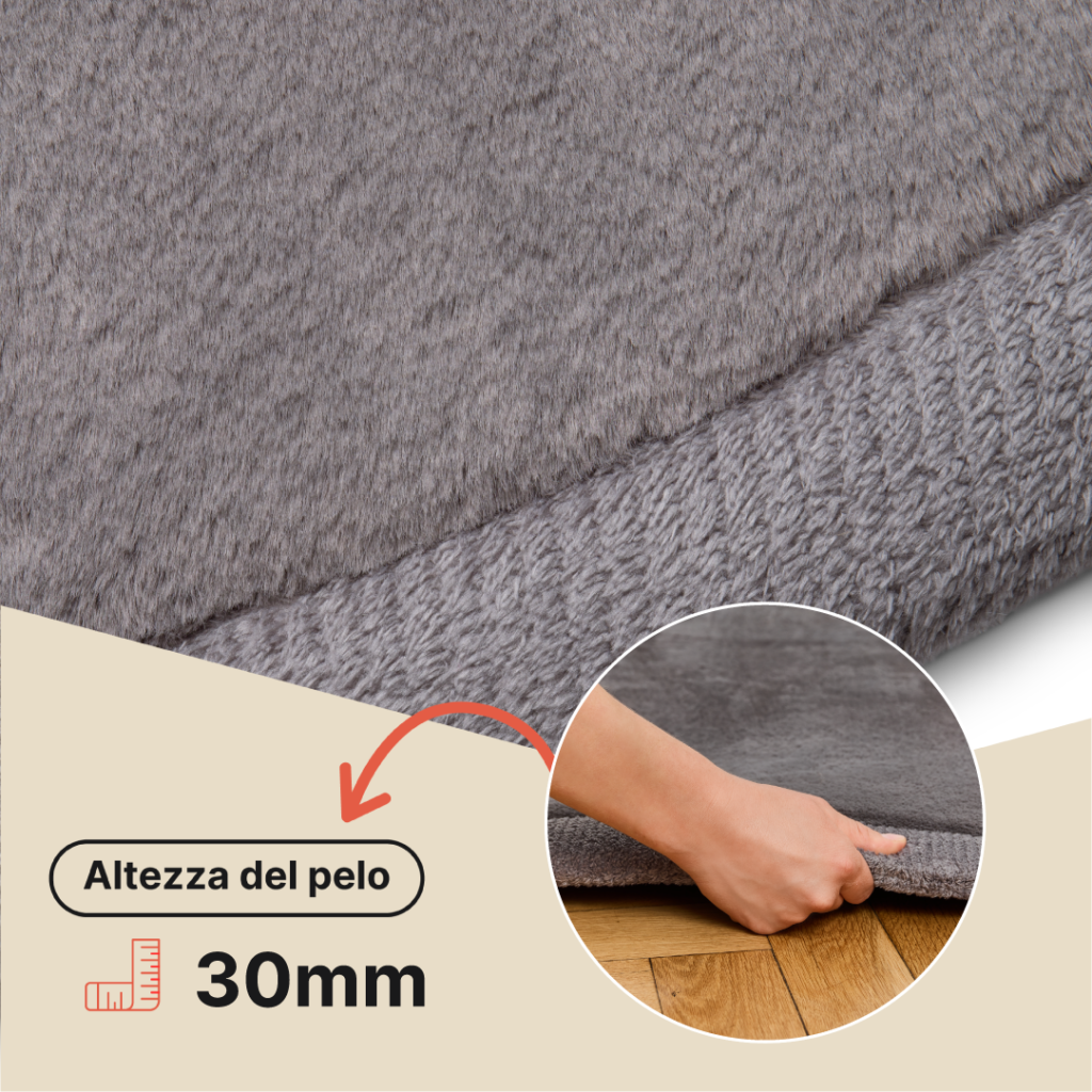 Tappeto Bambini Fluffin Rotondo Grigio Scuro