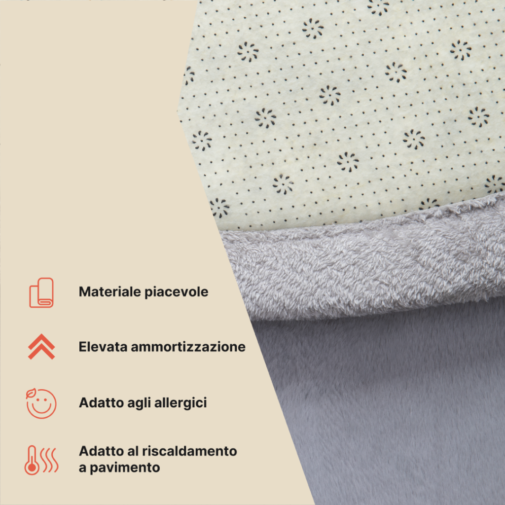 Tappeto Bambini Fluffin Rotondo Grigio Chiaro