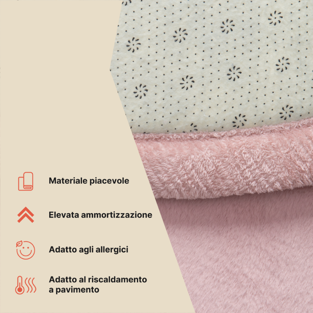 Tappeto Bambini Fluffin Rotondo Rosa