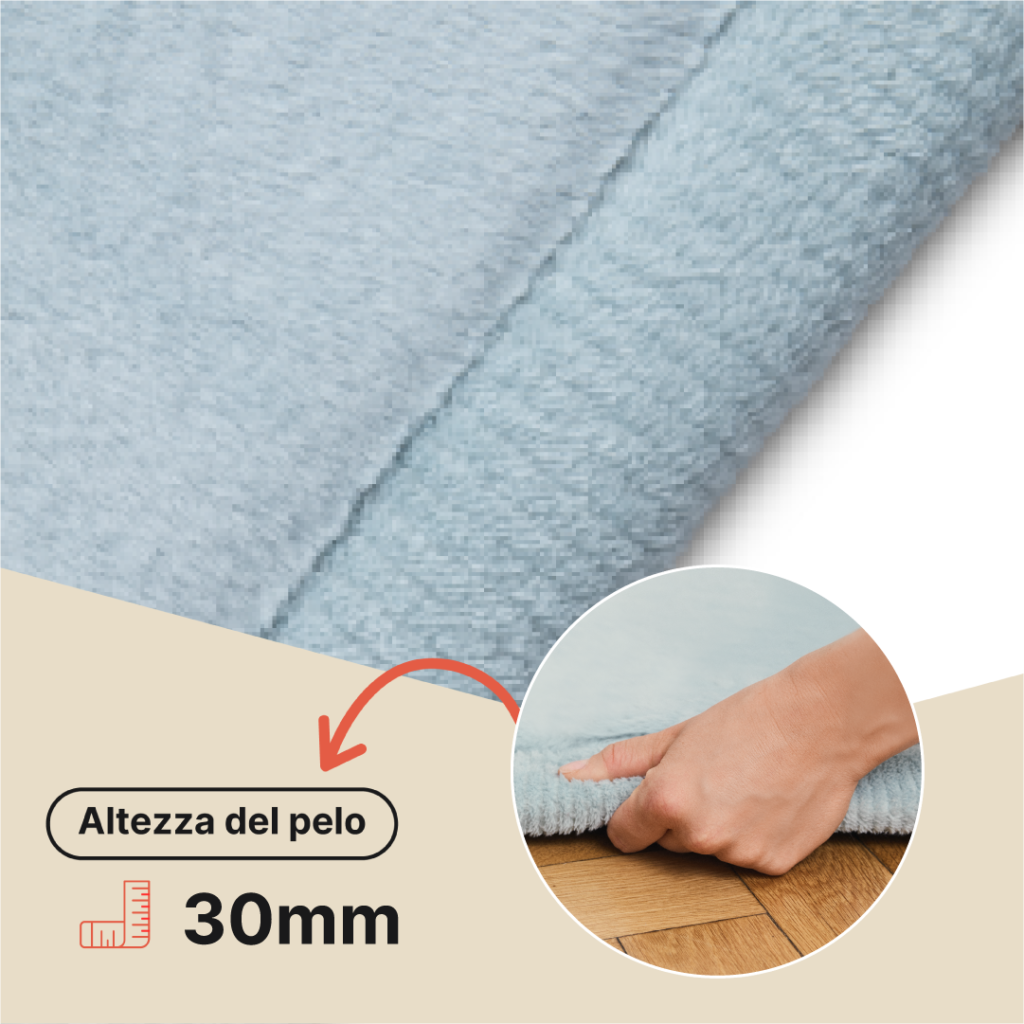 Tappeto Bambini Fluffin Quadrato Blu