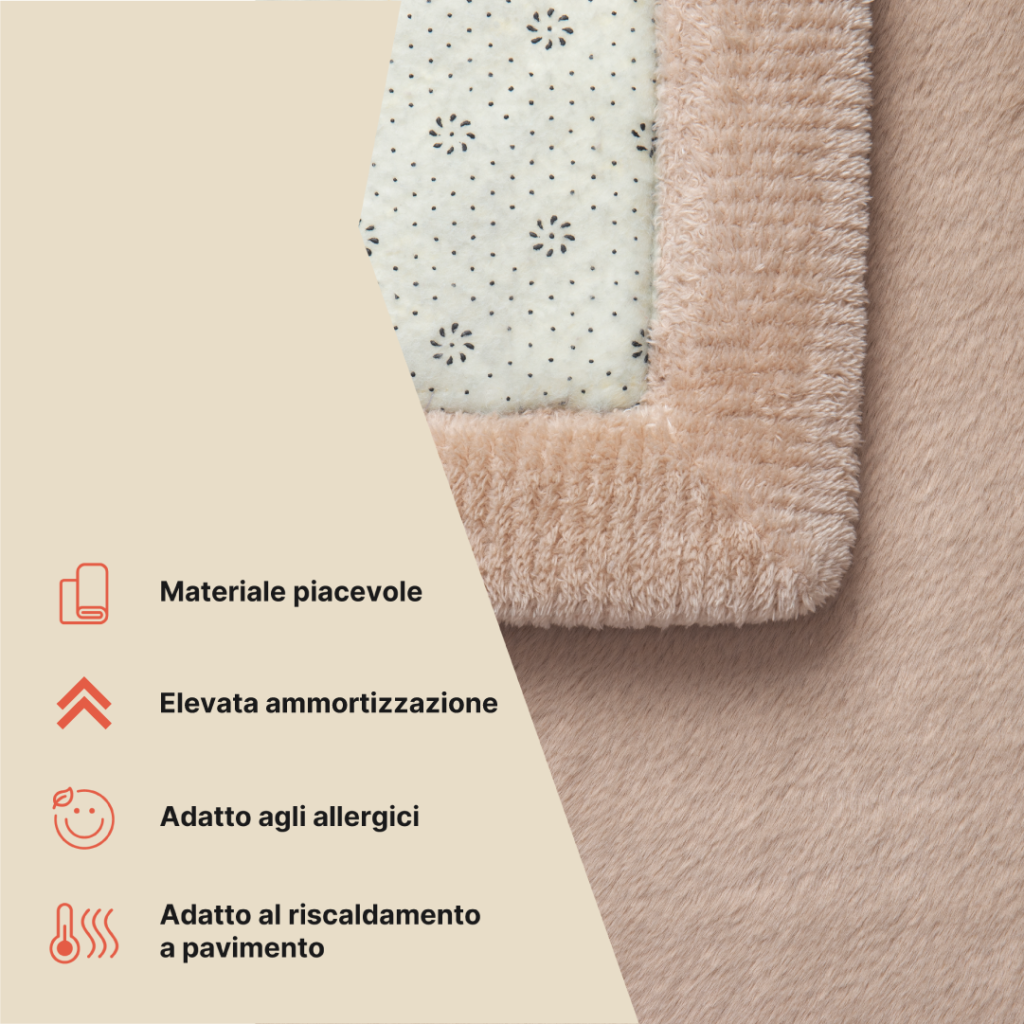 Tappeto Bambini Fluffin Quadrato Beige