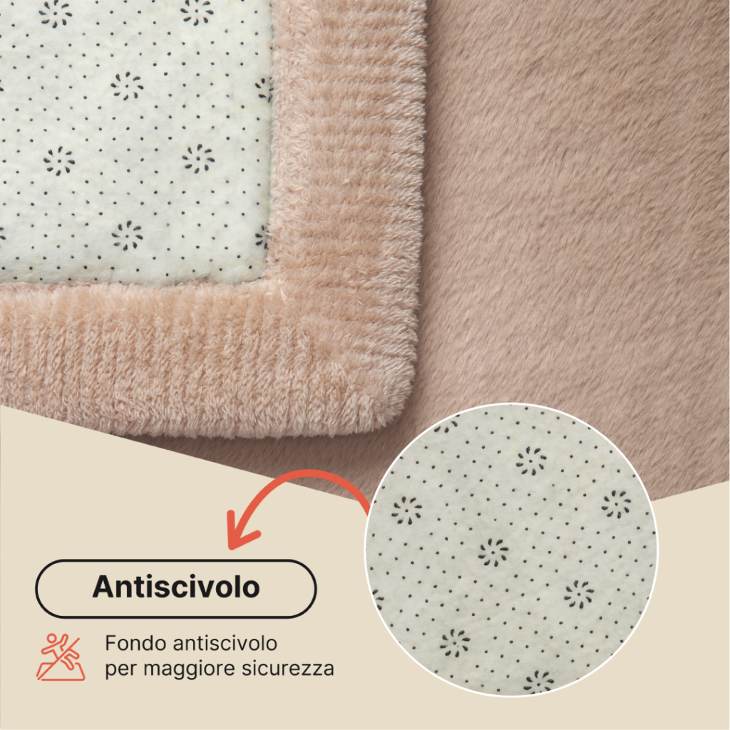 Tappeto Bambini Fluffin Quadrato Beige