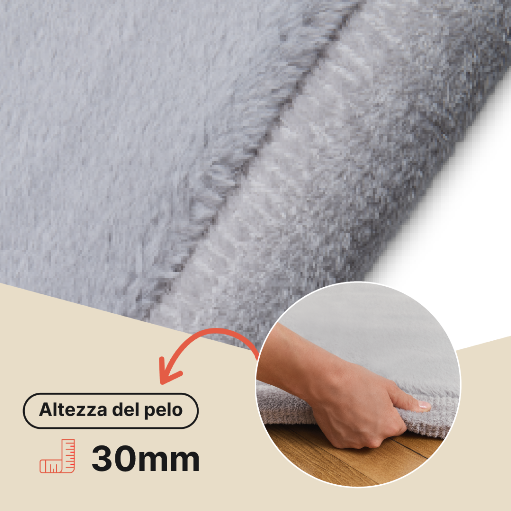 Tappeto Bambini Fluffin Quadrato Grigio Chiaro