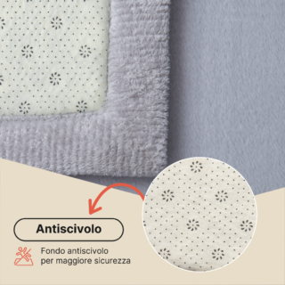 Tappeto Bambini Fluffin Quadrato Grigio Chiaro