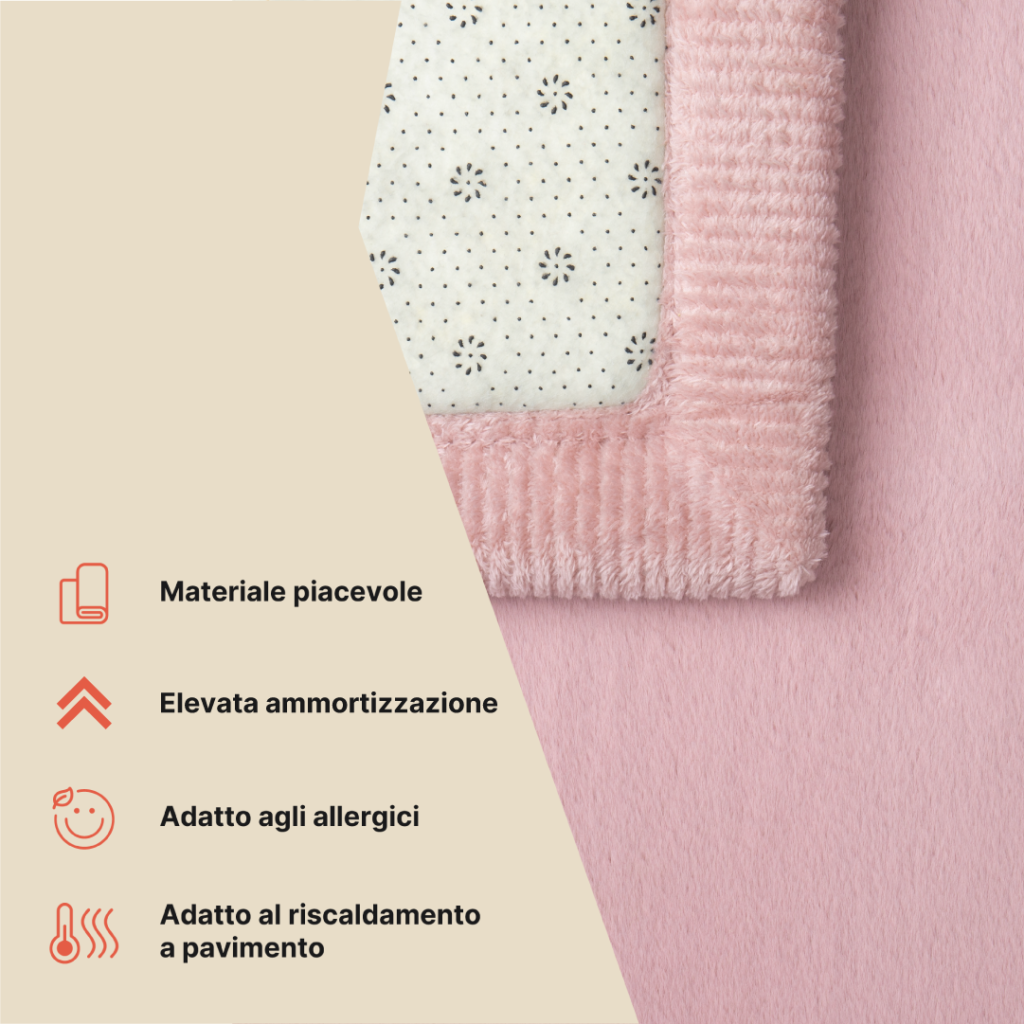 Tappeto Bambini Fluffin Quadrato Rosa