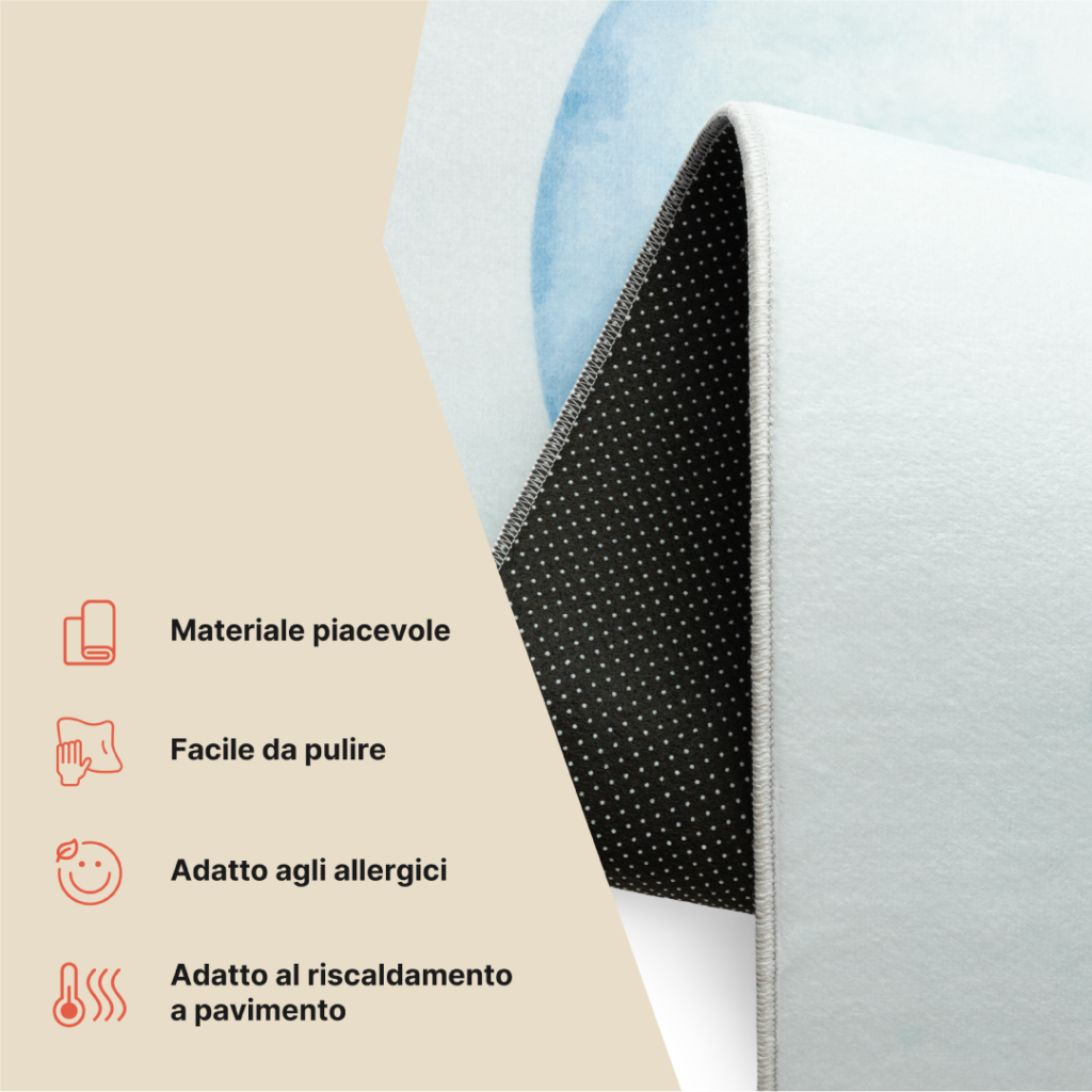 Tappeto Kids Bambini Multicolore Orso Palloncini Antiscivolo
