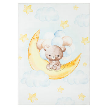Tappeto Kids Bambini Multicolore Orso Luna Antiscivolo