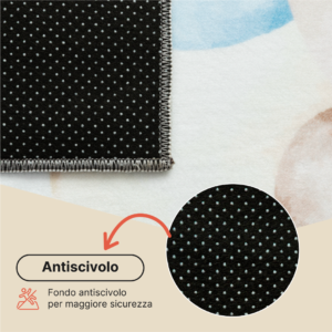 Tappeto Kids Bambini Multicolore Orso Luna Antiscivolo
