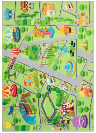 Tappeto Kids Bambini Multicolore Parco Giochi Antiscivolo