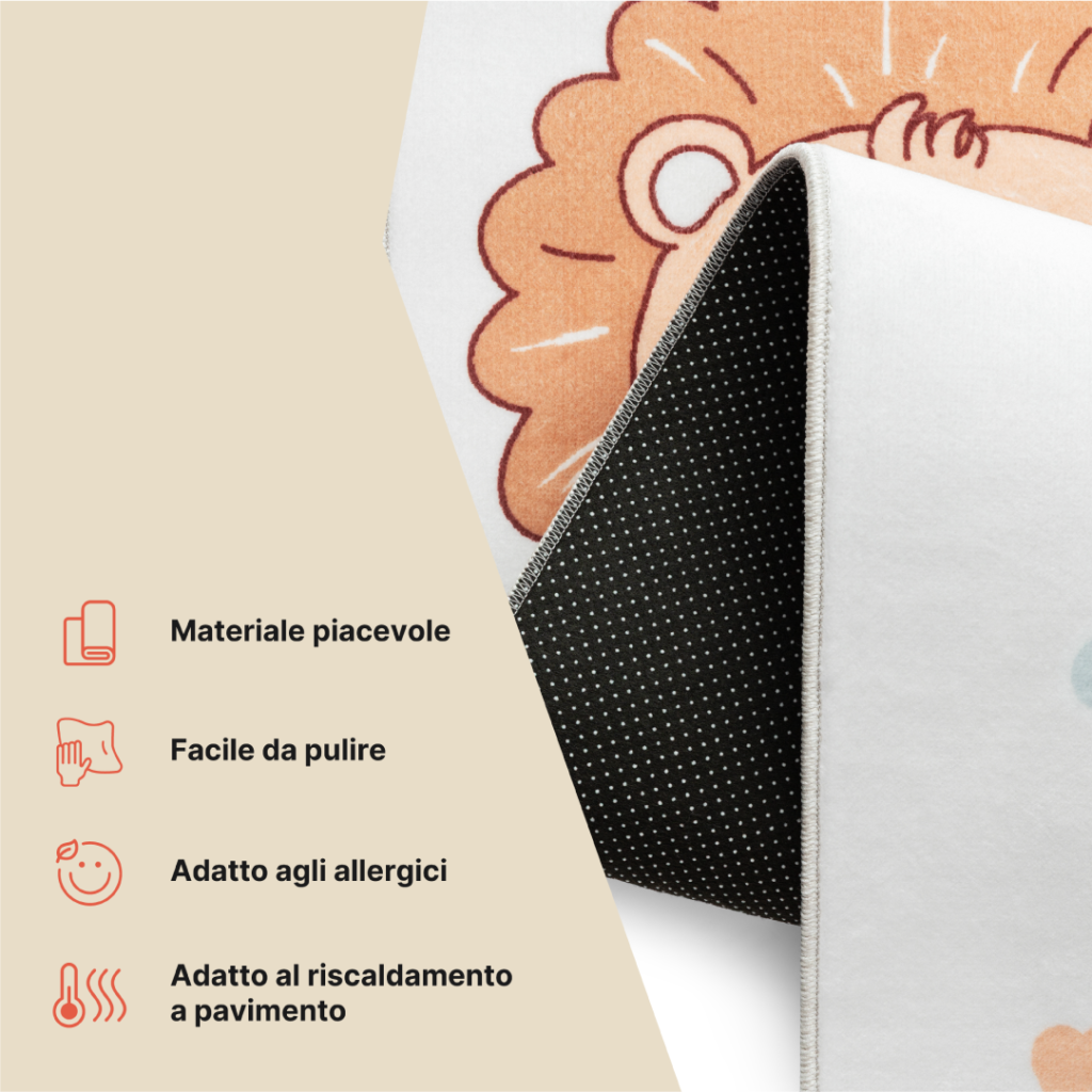 Tappeto Kids Bambini Multicolore Campana Antiscivolo