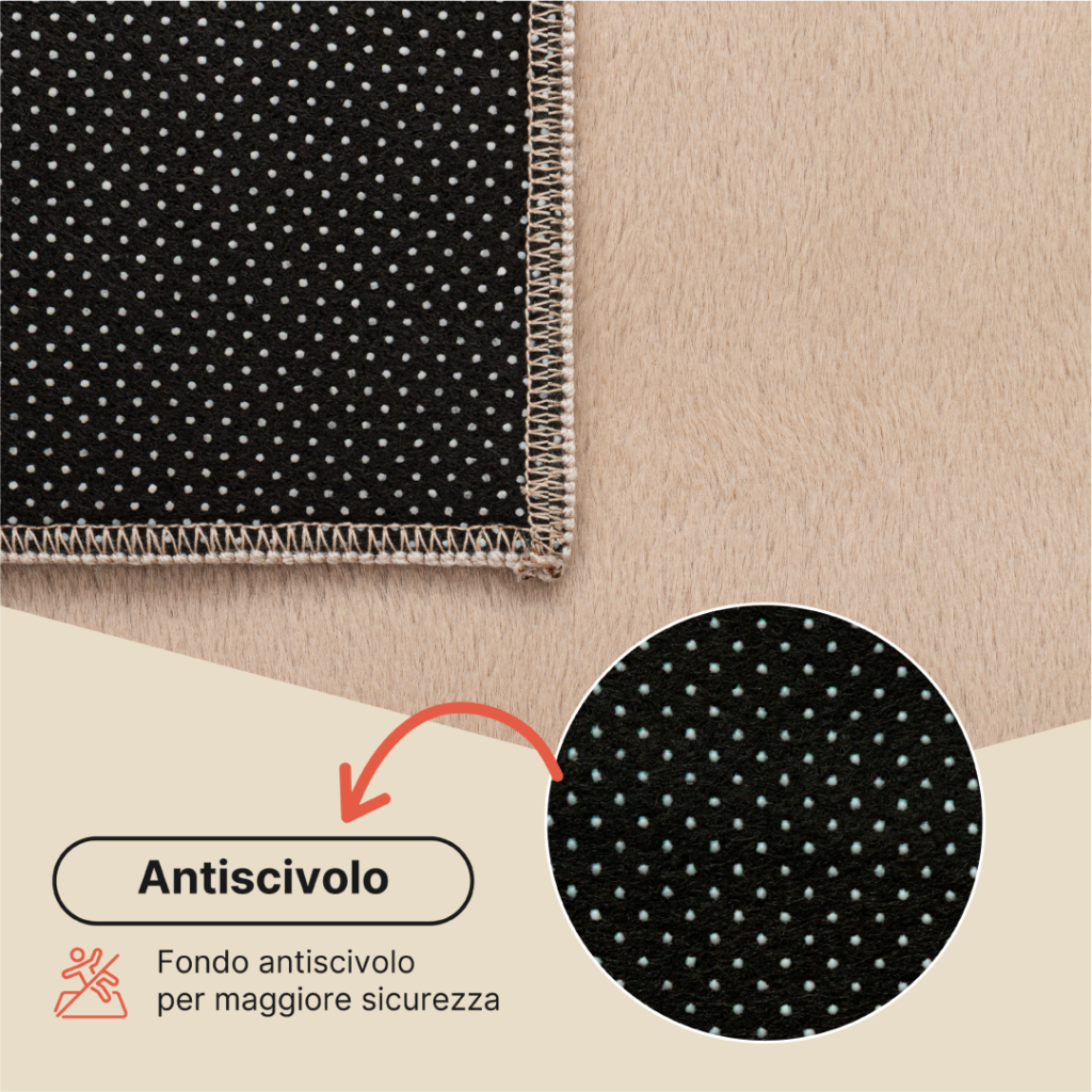 Tappeto Lumi Beige Antiscivolo