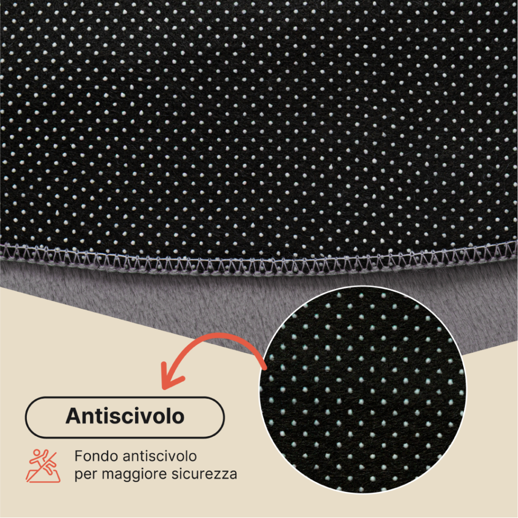 Tappeto Lumi Rotondo Grigio Scuro Antiscivolo