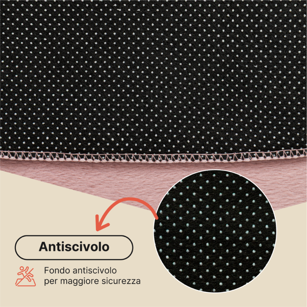 Tappeto Lumi Rotondo Rosa Antiscivolo