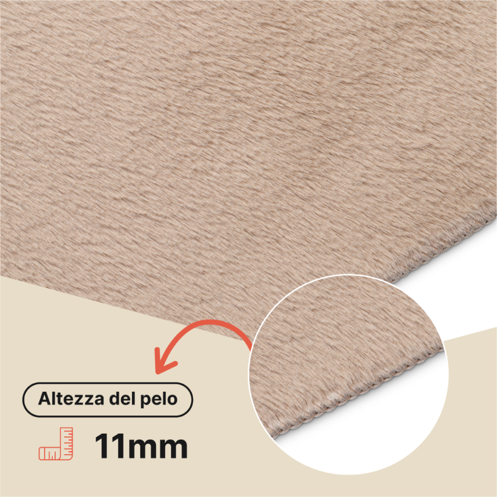 Tappeto Lumi Quadrato Beige Antiscivolo