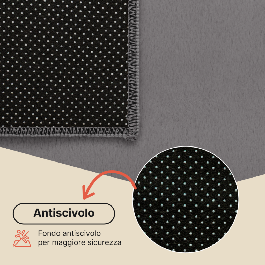 Tappeto Lumi Quadrato Grigio Scuro Antiscivolo
