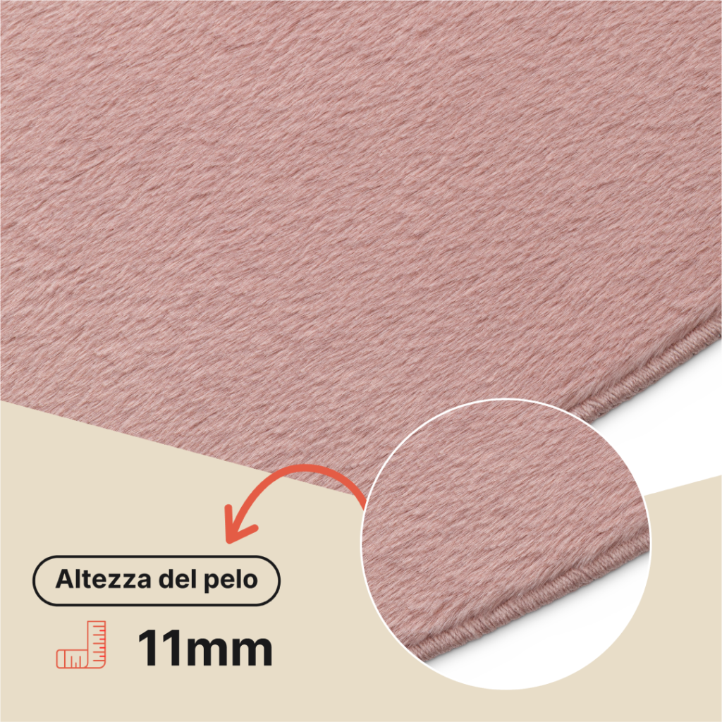 Tappeto Lumi Quadrato Rosa Antiscivolo