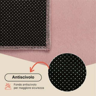 Tappeto Lumi Quadrato Rosa Antiscivolo