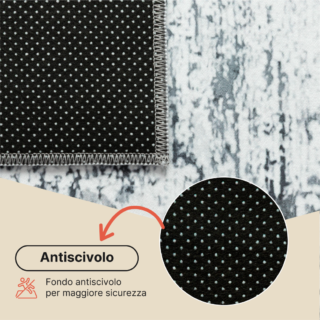 Tappeto Bari Motivo Astratto Grigio Scuro Antiscivolo