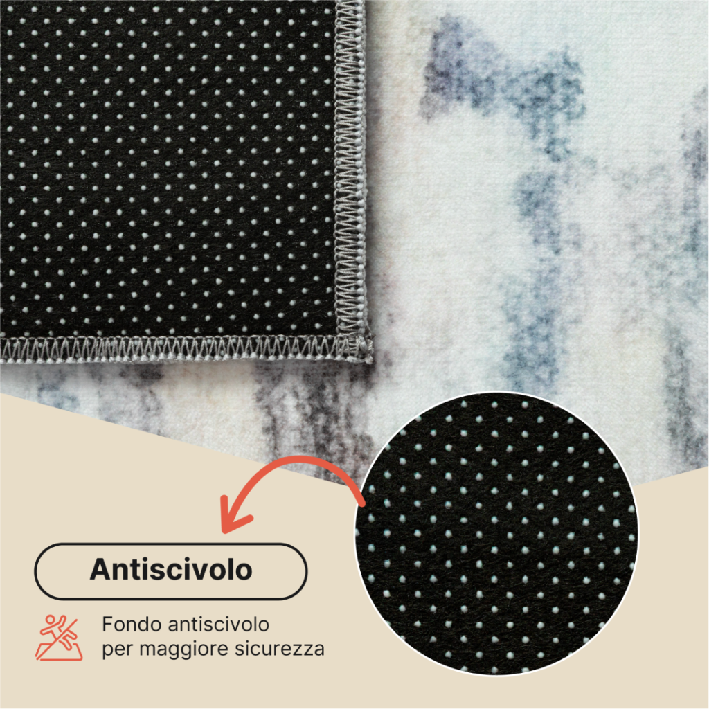 Tappeto Bari Multicolore Design Astratto Pittorico Antiscivolo