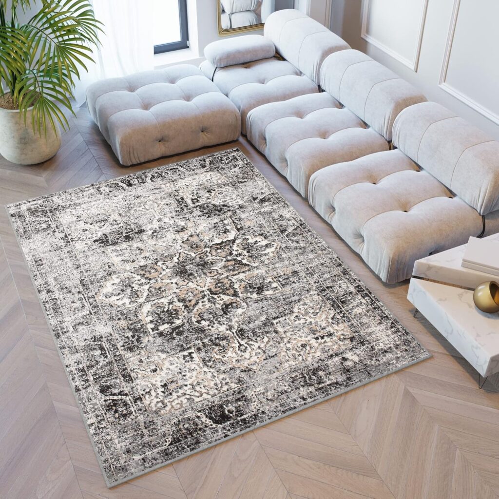 Tappeto Valley Grigio Scuro Floreale Rosetta