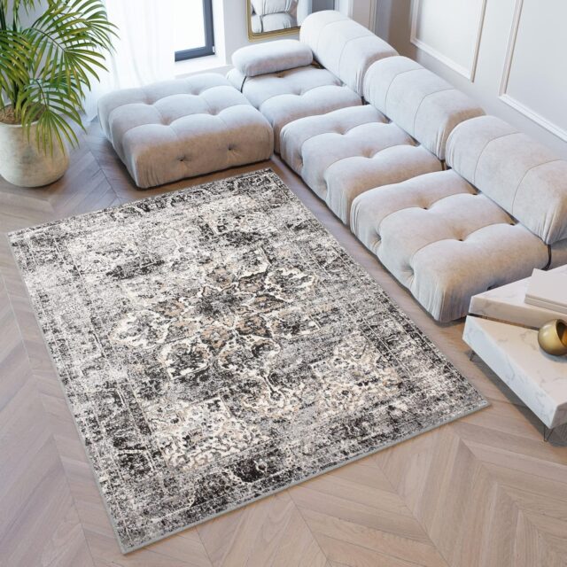 Tappeto Valley Grigio Scuro Vintage Rosetta