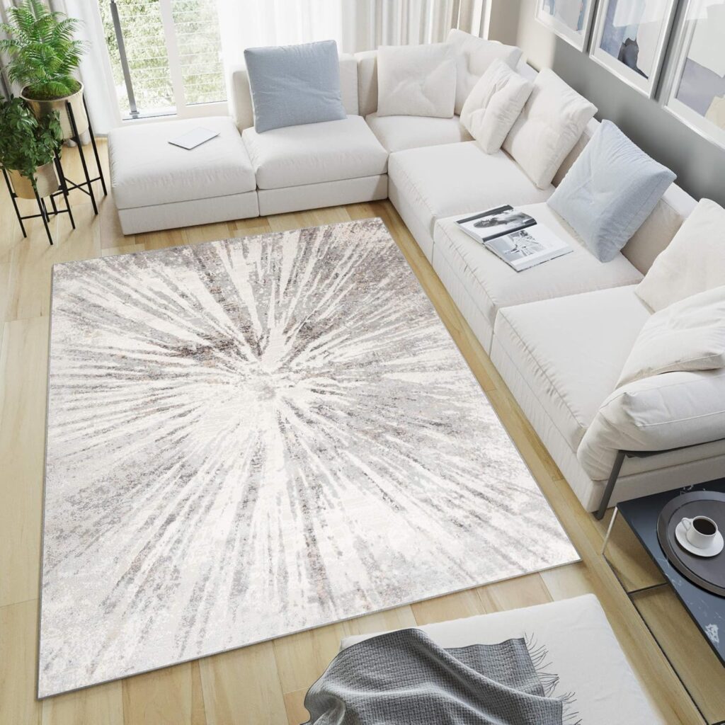 Tappeto Valley Grigio Beige Astratto Vetro