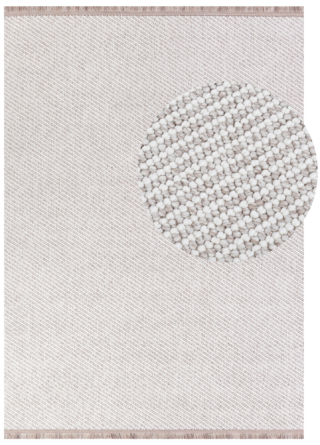 Tappeto Agra Beige Moderno con Frange