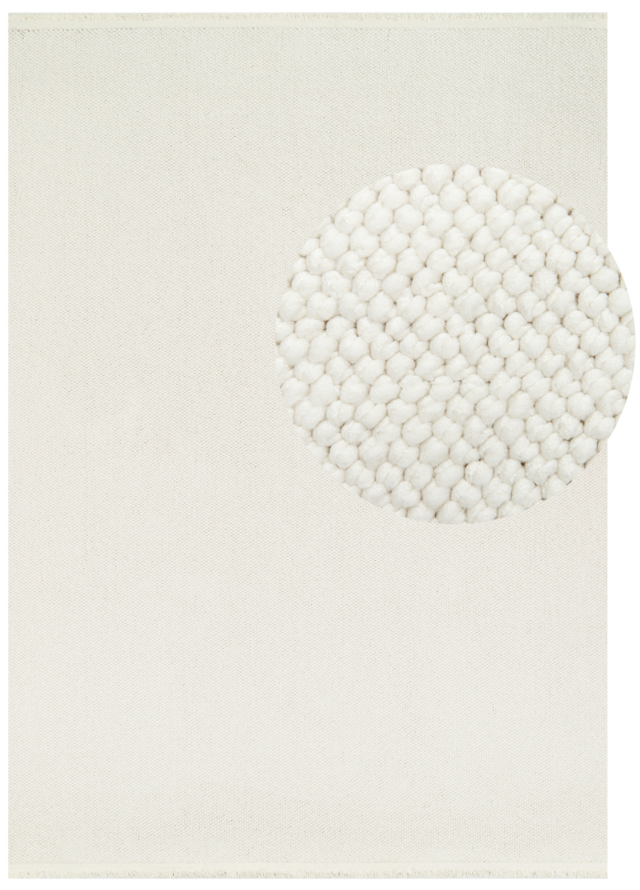 Tappeto Agra Crema Moderno con Frange
