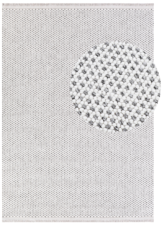 Tappeto Agra Grigio Moderno con Frange