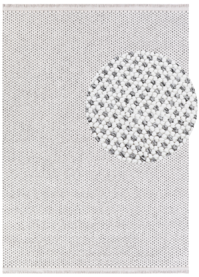 Tappeto Agra Grigio Moderno con Frange