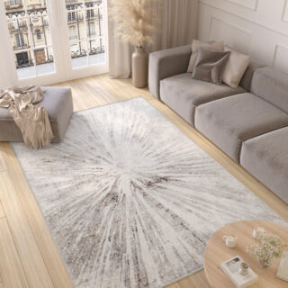 Tappeto Valley Grigio Beige Astratto Vetro